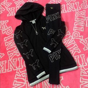 PINK Black w/ Rinestones Set